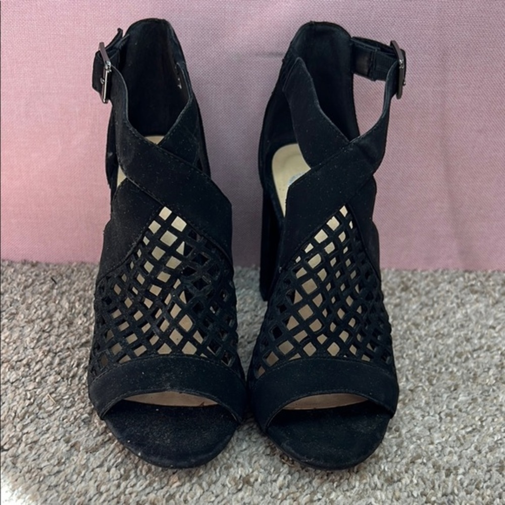 Black High Heel Open-Toe Sandals